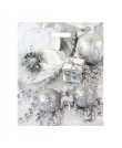 Новогодние пакеты 38см*45см*60мкм, ПВД "Серебряный цветок"