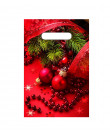 Новогодний пакет 20см*30см*30мкм, "Красные бусы"