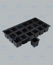 Комплект: Кассета транспортировочная на 18 ячеек + 18 горшков (70ммх70ммх70мм)