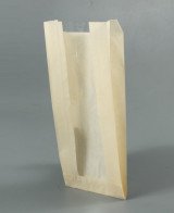 Крафт пакет бурый с V-образным дном, 110*40*260 (Ш*Г*В), с окном