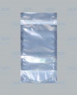Пакет Дой-Пак 105*215(+35)мм, Металл/PET/БОПП (серебрянный), с прозр. стенкой