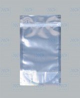 Пакет Дой-Пак 120*210(+35)мм, Металл/PET/БОПП (серебрянный), с прозр. стенкой