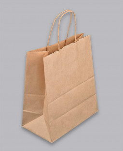 Крафт пакет бурый с кручеными ручками, 260*150*350 (Ш*Г*В)