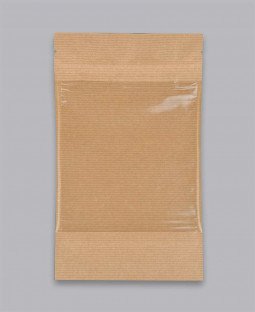 Пакет Дой-Пак 110*185(+30)мм, Крафт (бурый), с окном 100х100мм