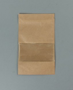 Пакет Дой-Пак 135*225(+35)мм, Крафт (бурый), с окном 130х70мм