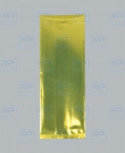 Пакет с центральным швом 85(+60)х270, Метал/БОПП/PE (золотой)