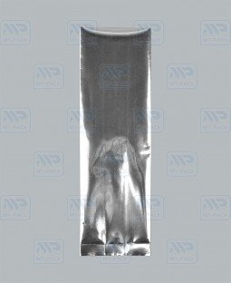 Пакет с центральным швом 75(+50)х250, Метал/БОПП/PE (серебрянный)