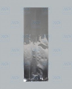 Пакет с центральным швом 180(+90)х550, Метал/БОПП/PE (серебрянный)