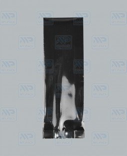 Пакет с центральным швом 60(+30)х180, Метал/БОПП/PE (черный)