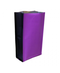 Пакет пятишовный 117(+70)х250, Метал/БОПП/PE (сиреневый, черные фальцы)