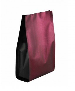 Пакет пятишовный 115(+70)х250, Метал/БОПП/PE (бордовый, черные фальцы)