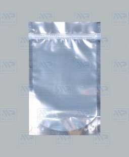 Пакет Дой-Пак 150*240(+40)мм, Металл/PET/БОПП (серебрянный), с прозр. стенкой