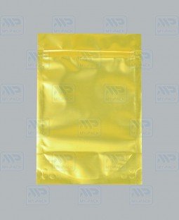 Пакет Дой-Пак 135*200(+40)мм, Металл/PET/БОПП (золото-матовый)