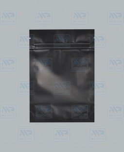 Пакет Дой-Пак 105*150(+35)мм, Металл/PET/БОПП (черный-матовый)