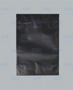 Пакет Дой-Пак 160*250(+45)мм, Металл/PET/БОПП (черный-матовый)