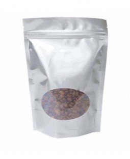 Пакет Дой-Пак 135*200(+40)мм, PET/PE (белый), с овальным окном