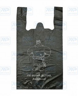 Пакет Майка 30х55 см (+16) "Богатырь", чёрный (17 мкм)