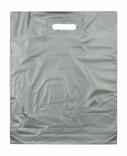 Пакет с вырубной ручкой 40х50 см ПВД серебристый (50мкм) 