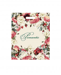 Подарочный пакет 38см*40см(+3)*60мкм, глянец, ПВД "Благородные цветы"