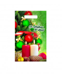 Новогодний пакет 20см*30см*30мкм, "Новогодние свечи"
