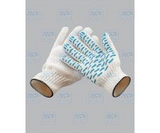 Перчатки рабочие хб с ПВХ, "Волна", 8-ми нитка, 7,5 класс
