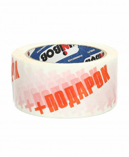 Скотч 50мм 50мкм, 66м, белый, "Подарок"