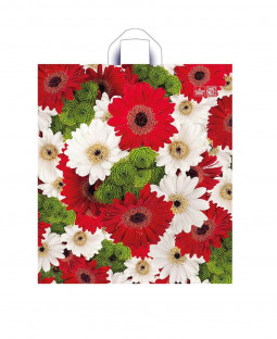 Подарочный пакет 40см*44см(+3)*43мкм, глянец, ПНД "Цветочный ковер"