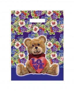 Подарочный пакет 31см*40см(+3)*60мкм, глянец, ПВД "Индиго"