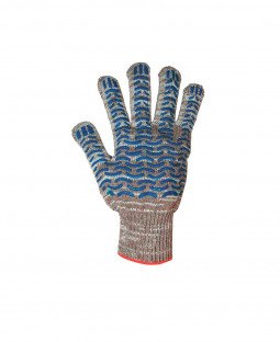 Перчатки вязанные х/б с ПВХ, "ТРЕК МЕЛАНЖ", серые, 13 класс