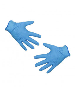 Перчатки из пленки полимерной нитриловые СТАНДАРТ,голубые, S