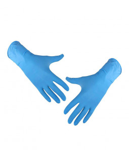 Перчатки нитриловые, размер XL, голубые, удлиненные, ЛЮКС