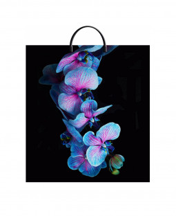 Подарочный пакет 40см*44см(+5)*100мкм, ПВД "Голубая орхидея"