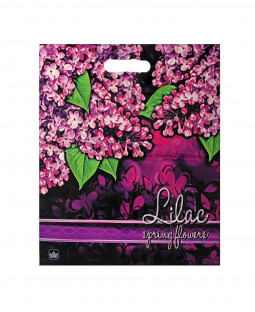 Подарочный пакет 38см*45см(+3)*60мкм, глянец, ПВД "Сирень"