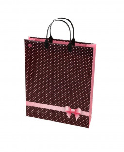 Подарочный пакет 30см*40см(+5)*140мкм, ламинат "Розовый бантик"