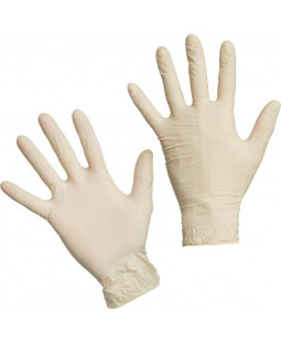 Перчатки медицинские латексные размер L, BI-SAFE (Гладкие с пудрой)