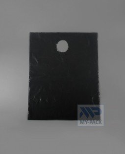 Мешки для мусора ПВД 20л. 40х50см, черный (80мкм) "Вырубная ручка"