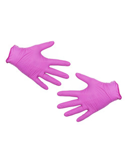 Перчатки из пленки полимерной нитриловые СТАНДАРТ,розовые, L