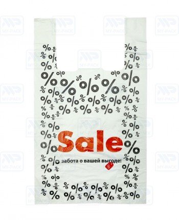 Пакет Майка 30х55см (+15) "Sale" (20мкм)