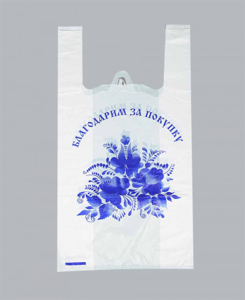 Пакет Майка 28х50см, "Гжель" (12мкм)