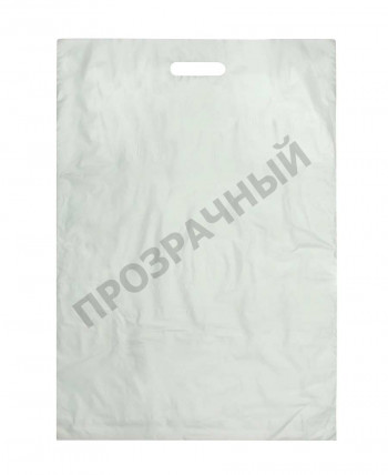 Пакет с вырубной ручкой 50x60см, "Прозрачный" (60мкм)