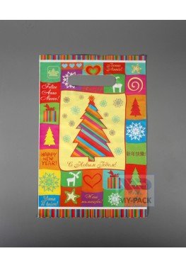 Новогодний пакет 20см*30см(+0)*30мкм, "Всех с Новым годом"