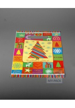 Новогодний пакет 20см*30см(+0)*30мкм, "Всех с Новым годом"