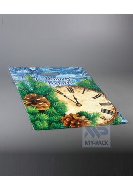 Новогодний пакет 31см*40см(+3)*60мкм, глянец "5 минут NEW"