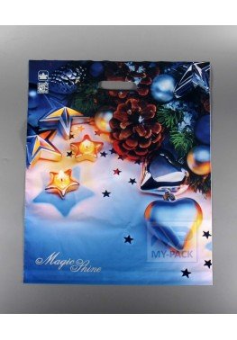 Подарочный пакет 38см*45см(+3)*60мкм, ламинат "Магический блеск"