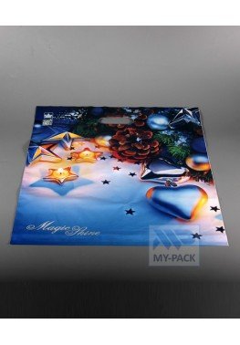 Подарочный пакет 38см*45см(+3)*60мкм, ламинат "Магический блеск"