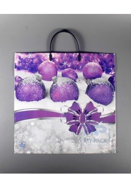Новогодний пакет 37см*36см(+5)*100мкм, ПВД "Холодный блеск"