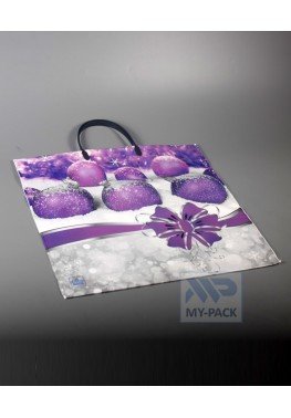Новогодний пакет 37см*36см(+5)*100мкм, ПВД "Холодный блеск"