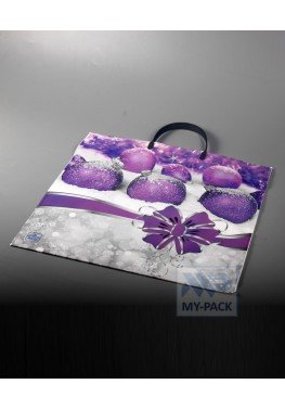 Новогодний пакет 37см*36см(+5)*100мкм, ПВД "Холодный блеск"
