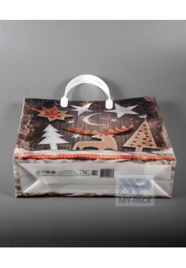 Новогодние пакеты с ручкой 30см*30см*140мкм, ламинат "Новогодний спектакль"