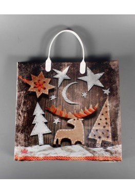 Новогодние пакеты с ручкой 30см*30см*140мкм, ламинат "Новогодний спектакль"